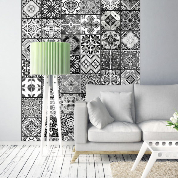 Papier Peint Panoramique Arabesque - Black& White