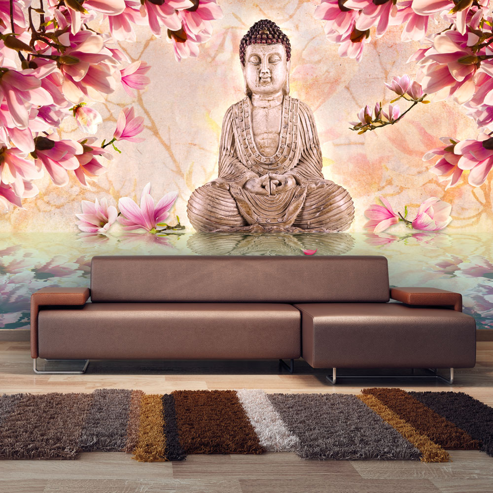 Papier Peint Panoramique Bouddha et magnolia