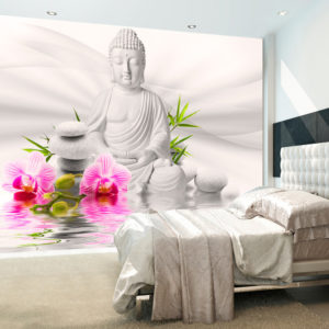 Papier peint adhésif - Bouddha et orchidées