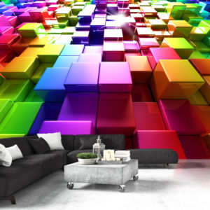 Papier Peint Panoramique Colored Cubes
