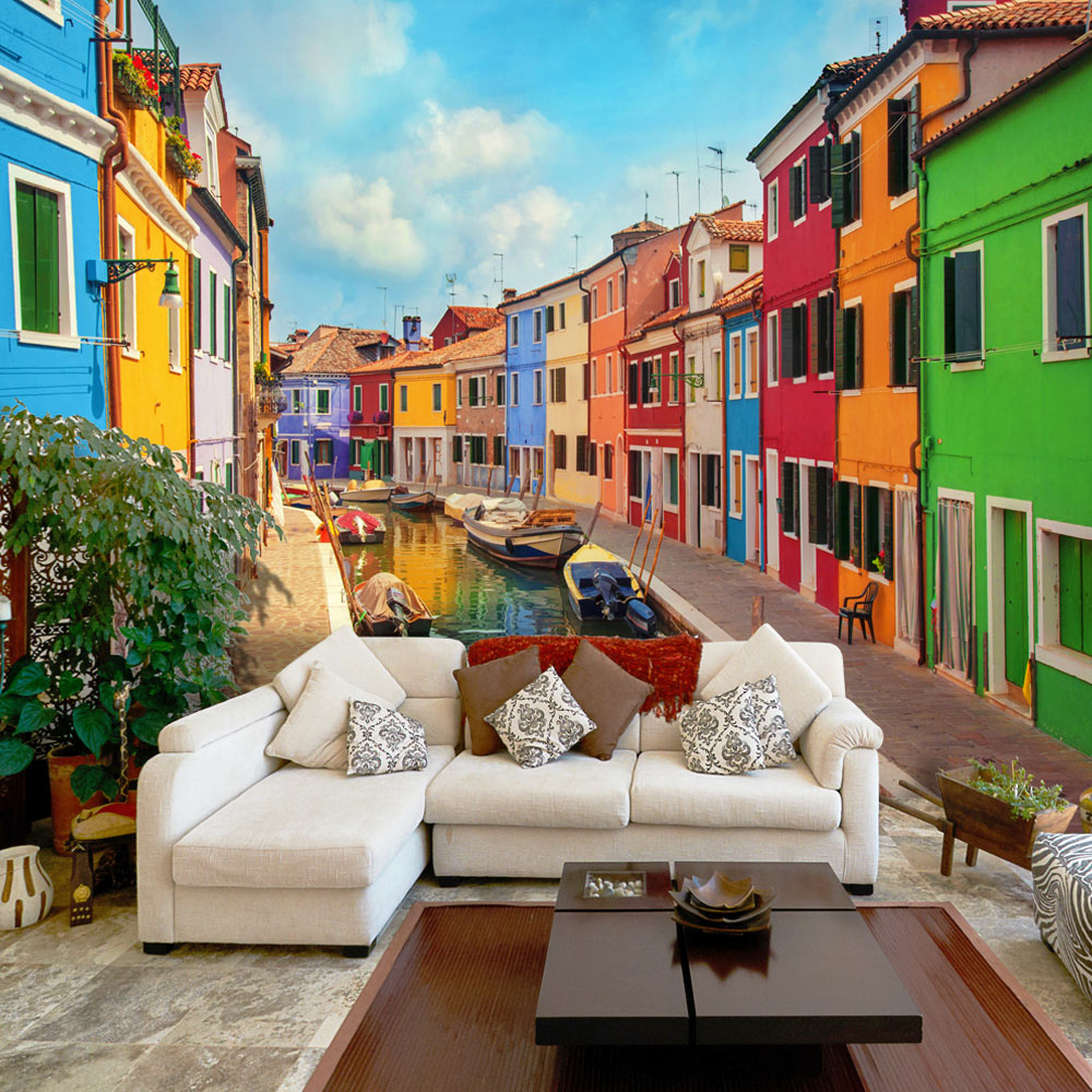 Papier Peint Panoramique Colorful Canal in Burano