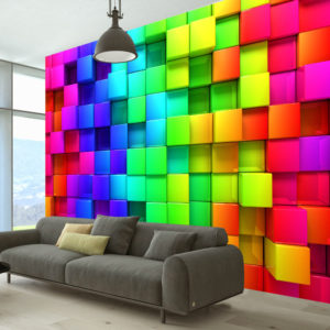 Papier Peint Panoramique Colourful Cubes