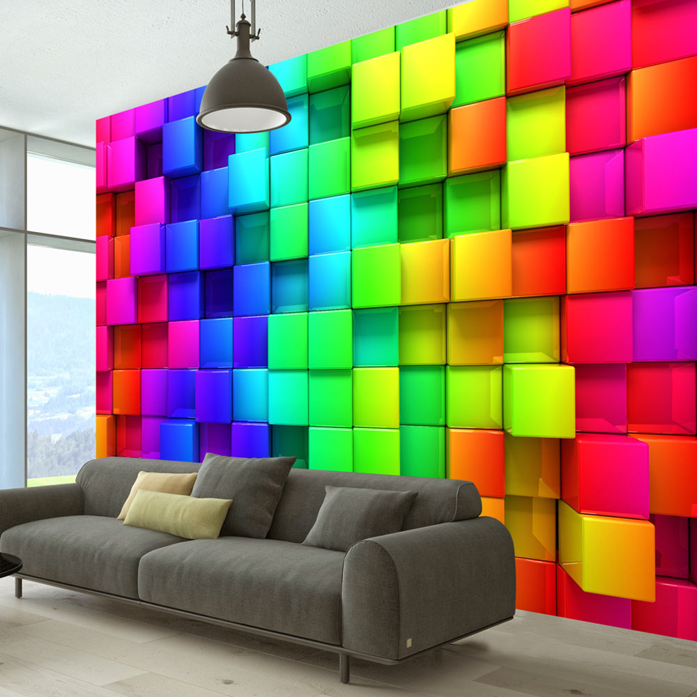 Papier Peint Panoramique Colourful Cubes