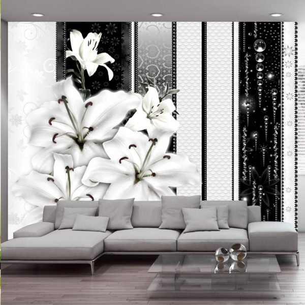 Papier Peint Panoramique Crying lilies in white
