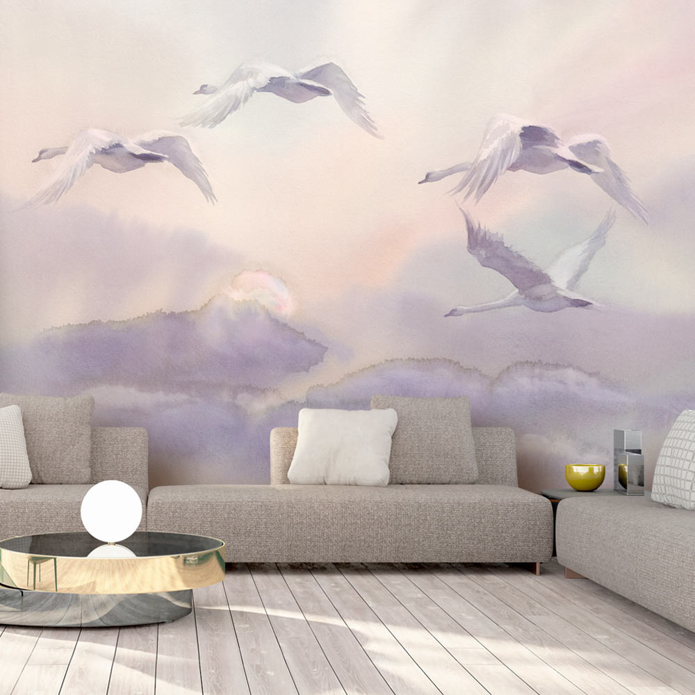 Papier peint adhésif - Flying Swans