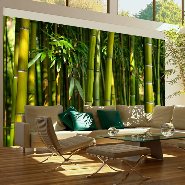 Papier Peint Panoramique Forêt de bambous asiatique