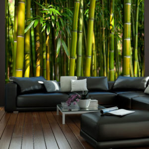 Papier Peint Panoramique Forêt de bambous asiatique