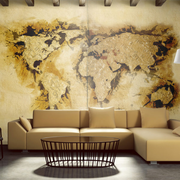 Papier Peint Panoramique Gold-diggers' map of the World