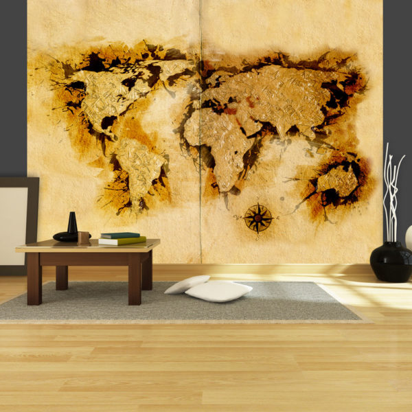 Papier Peint Panoramique Gold-diggers' map of the World