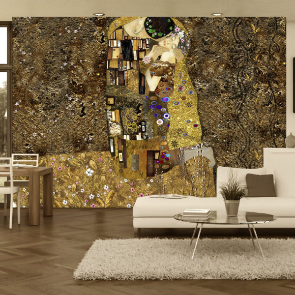 Papier Peint Panoramique Klimt inspiration - Golden Kiss