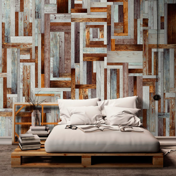 Papier Peint Panoramique Labyrinth of wooden planks