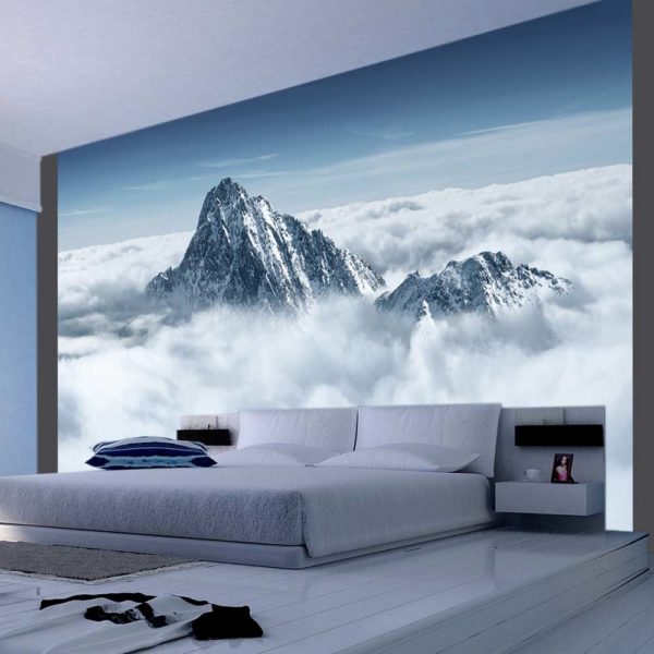 Papier Peint Panoramique Montagne entourée de nuages