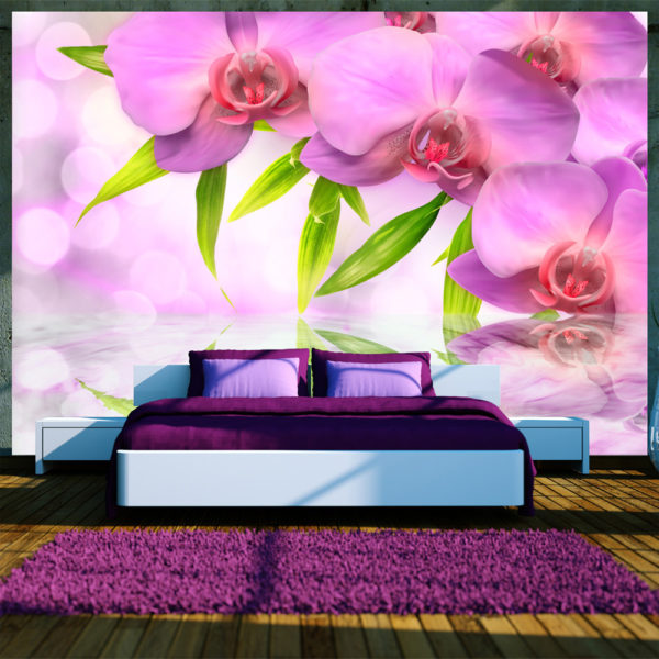 Papier Peint Panoramique Orchids in lilac colour