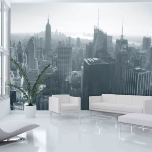 Papier Peint Panoramique Panorama de New York en noir et blanc