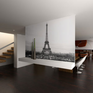 Papier Peint Panoramique Paris : photographie en noir et blanc