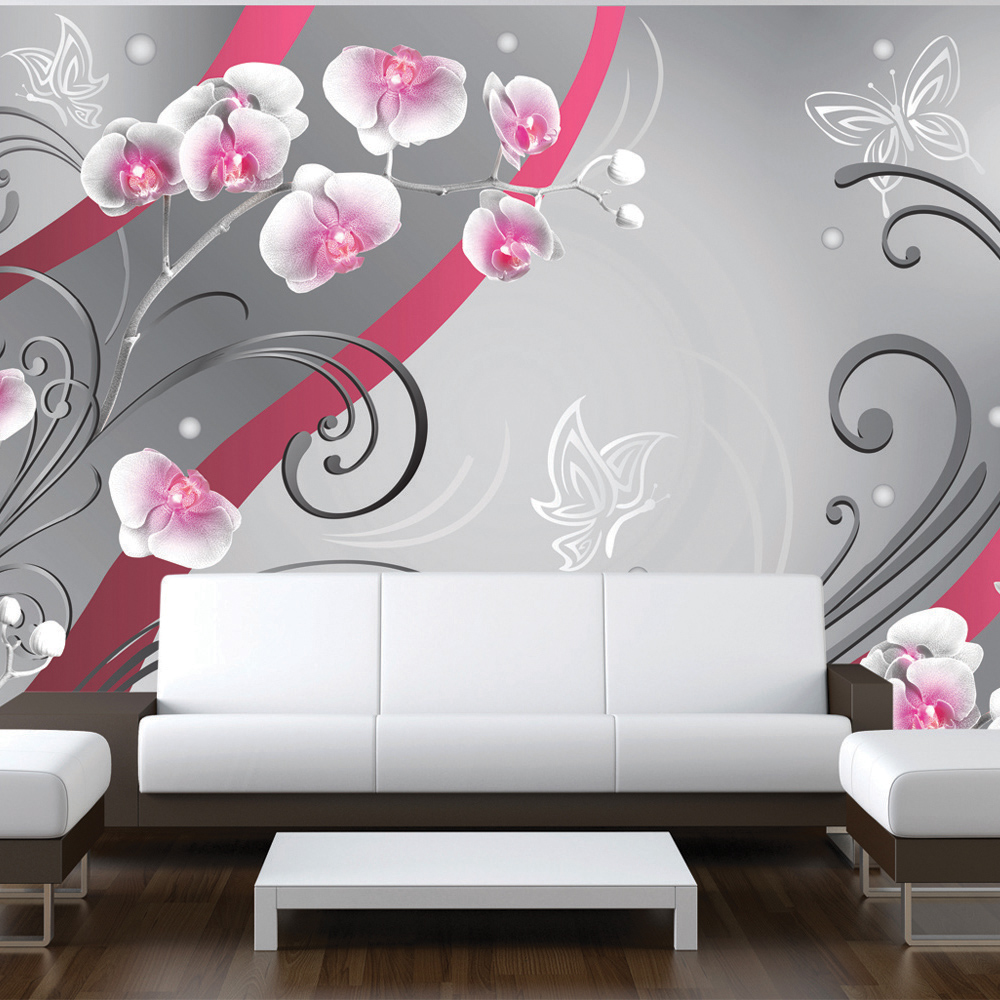 Papier Peint Panoramique Pink orchids - variation