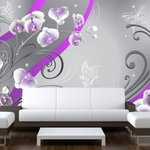 Papier Peint Panoramique Purple orchids - variation