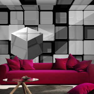 Papier Peint Panoramique Rubik's cube in gray