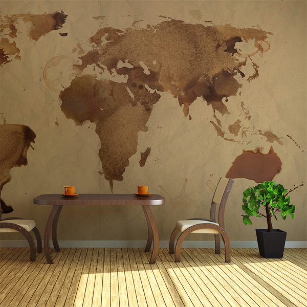 Papier Peint Panoramique Tea map of the World