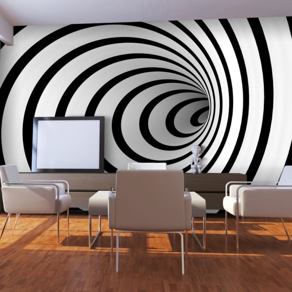 Papier Peint Panoramique Tunnel 3D noir et blanc