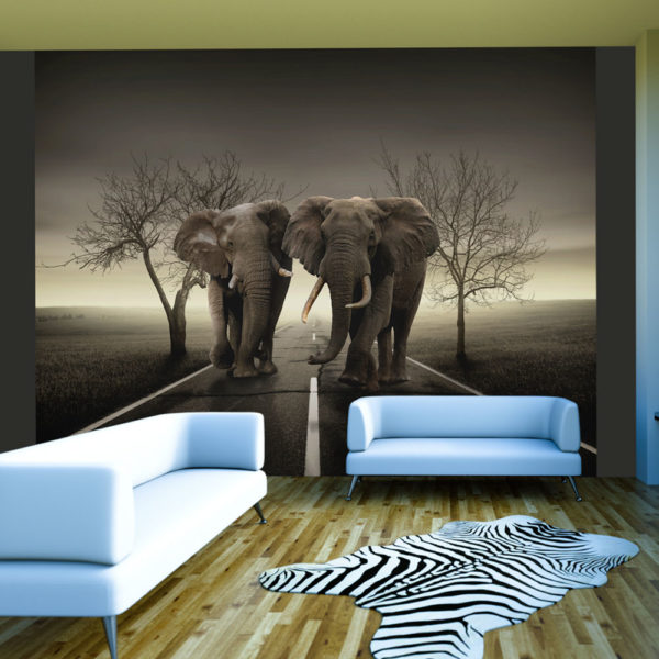 Papier Peint Panoramique Ville d'éléphants