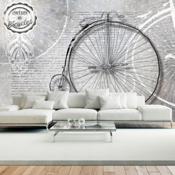 Papier Peint Panoramique Vintage bicycles - black and white