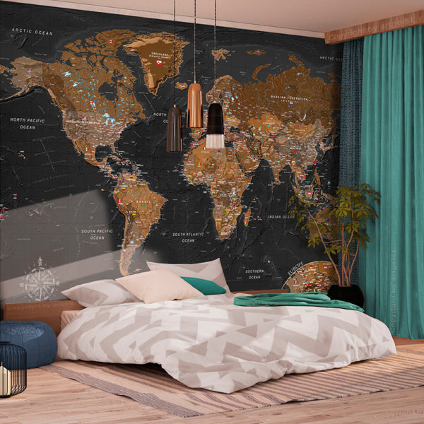 Papier peint adhésif - World: Stylish Map