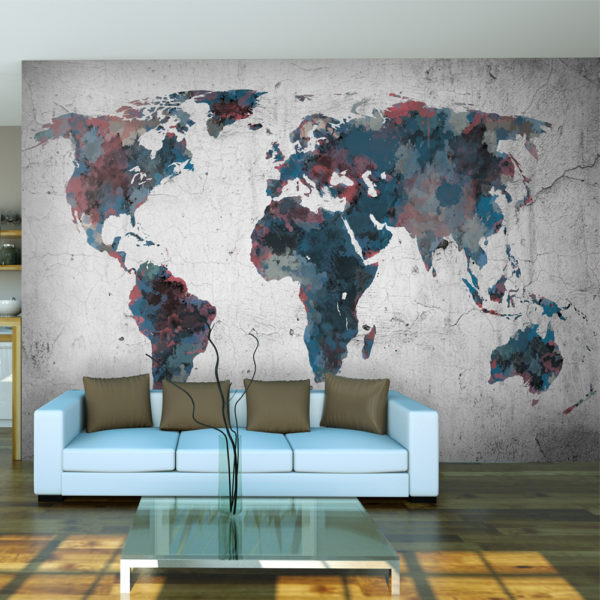 Papier Peint Panoramique World map on the wall