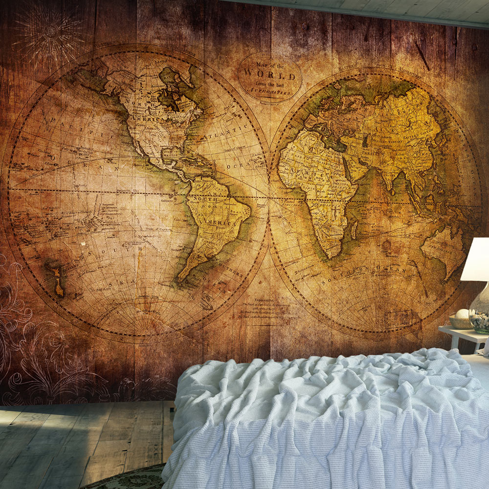 carte du monde vintage murale en papier peint
