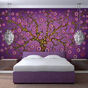 Papier Peint Panoramique abstraction: arbre (violet)