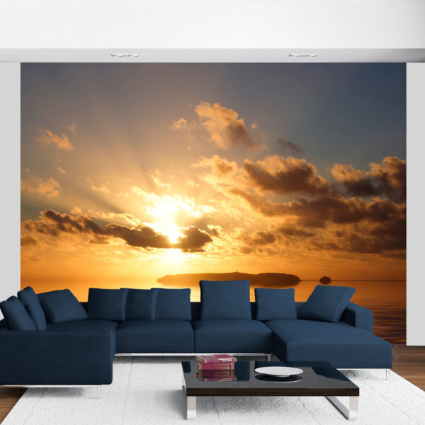 Papier Peint Panoramique mer - coucher de soleil