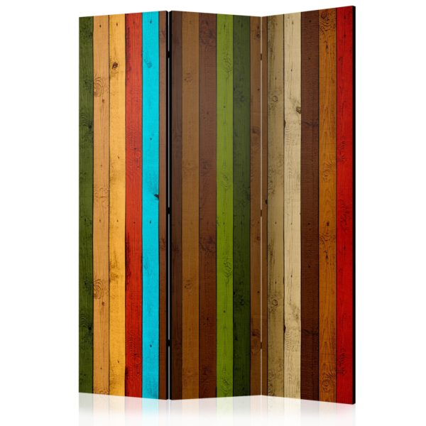 Paravent 3 volets - Wooden rainbow
