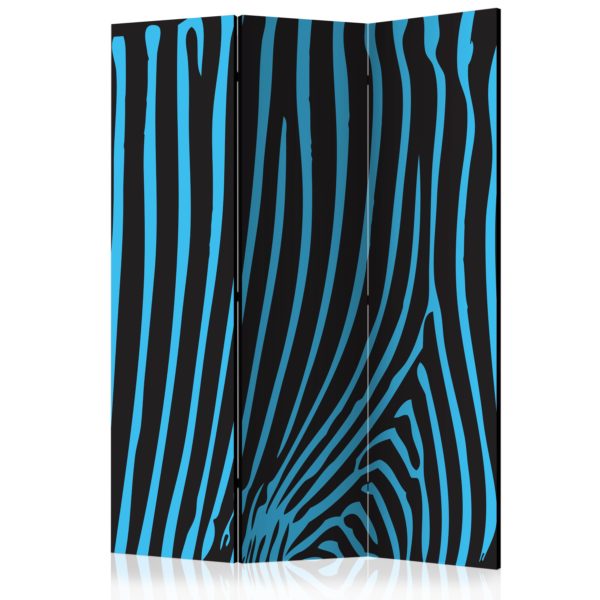 Paravent 3 volets - Zebra pattern (turquoise)