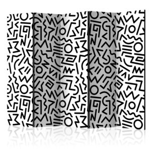 Paravent 5 volets - Black and White Maze