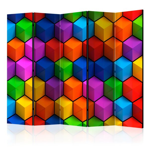 Paravent 5 volets - Colorful Geometric Boxes
