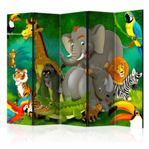 Paravent 5 volets - Colourful Safari II