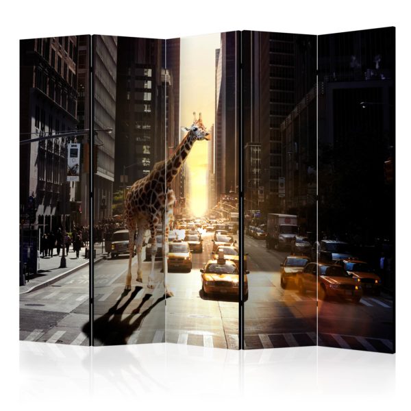 Paravent 5 volets - Giraffe in the Big City II