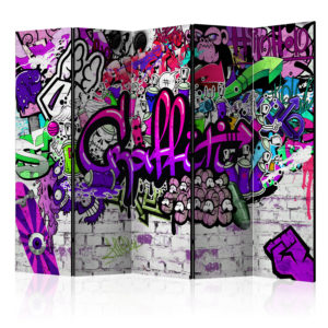 Paravent 5 volets -  Purple Graffiti