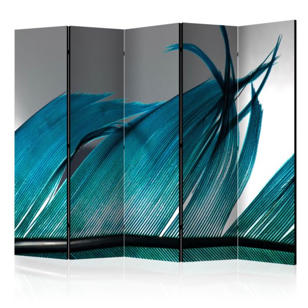 Paravent 5 volets - Turquoise Feather II