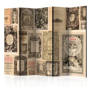 Paravent 5 volets - Vintage Books II