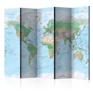 Paravent 5 volets - World Map