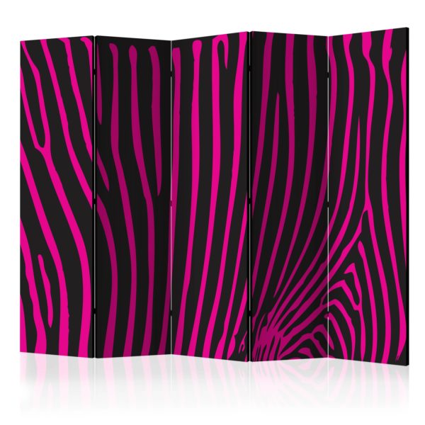 Paravent 5 volets - Zebra pattern (violet)
