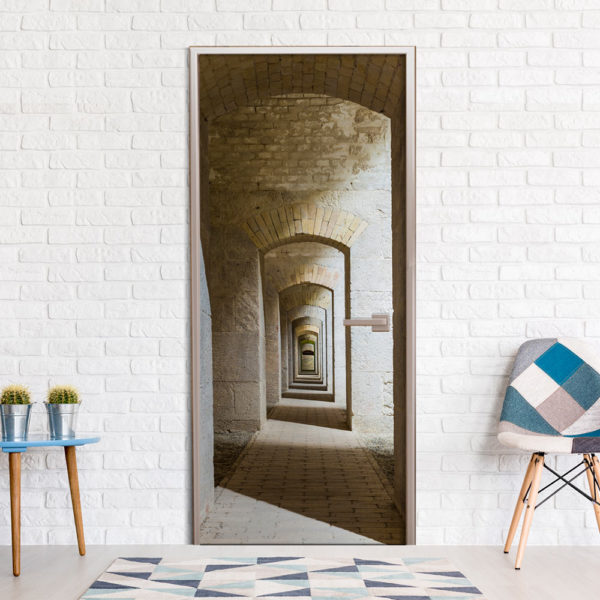 Papier-peint pour porte - Mysterious Corridor papier peint intissé originale pour les portes ( collection magnifique )