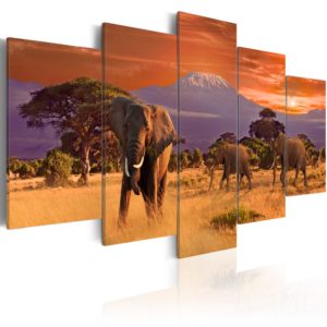 Tableau - Afrique: éléphants fait partie des tableaux murales de la collection de worldofwomen découvrez ce magnifique tableau exclusif chez nous