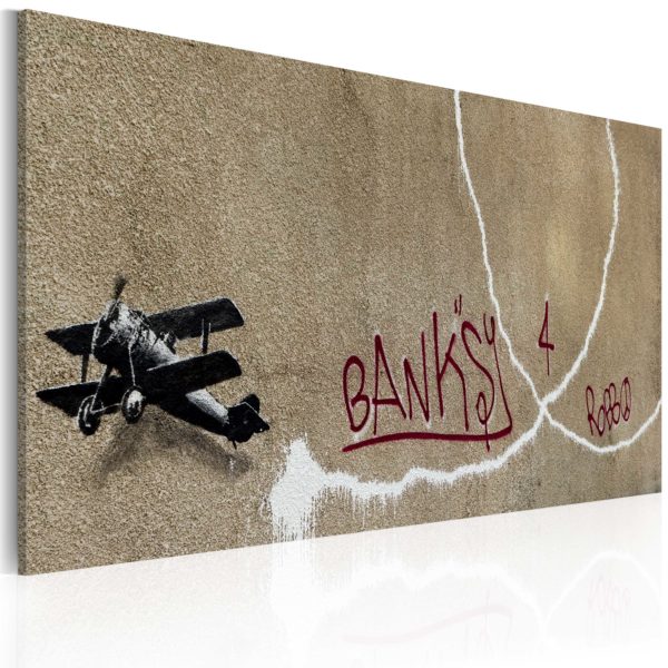 Tableau - Avion de l'amour (Banksy) fait partie des tableaux murales de la collection de worldofwomen découvrez ce magnifique tableau exclusif chez nous