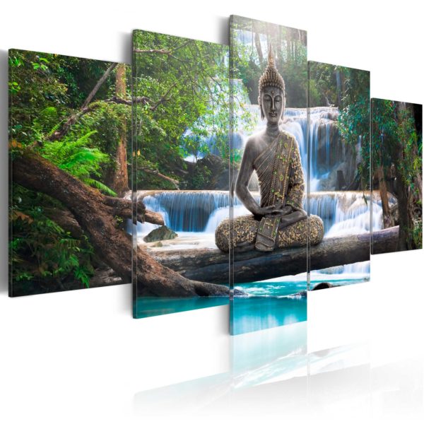 Tableau - Buddha and waterfall fait partie des tableaux murales de la collection de worldofwomen découvrez ce magnifique tableau exclusif chez nous