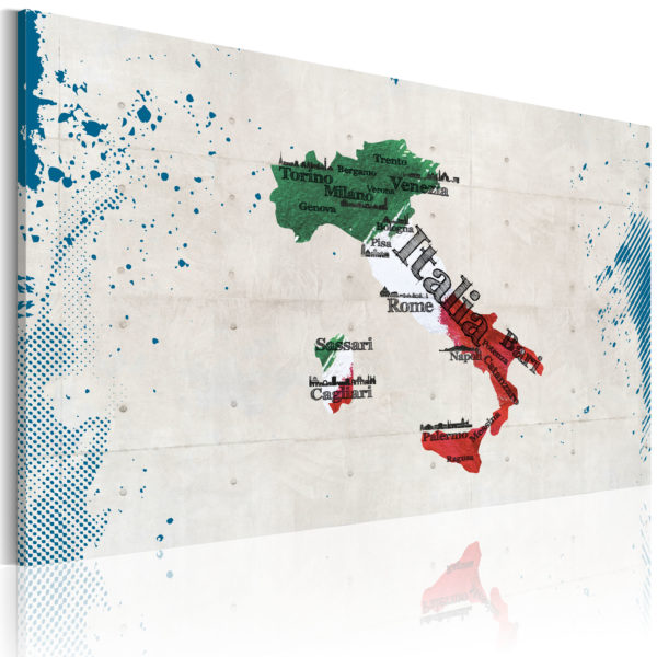 Tableau - Carte de l'Italie fait partie des tableaux murales de la collection de worldofwomen découvrez ce magnifique tableau exclusif chez nous