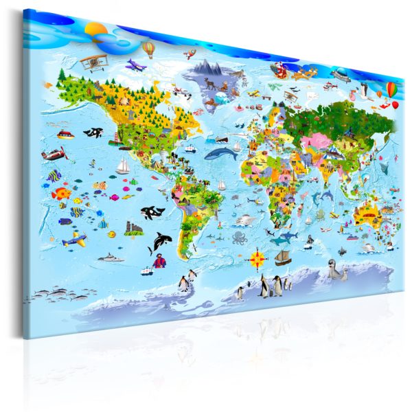 Tableau - Children's Map: Colourful Travels fait partie des tableaux murales de la collection de worldofwomen découvrez ce magnifique tableau exclusif chez nous