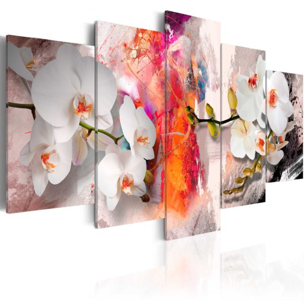 Tableau - Colorful background and orchids fait partie des tableaux murales de la collection de worldofwomen découvrez ce magnifique tableau exclusif chez nous