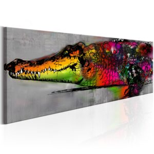 Tableau - Colourful Alligator fait partie des tableaux murales de la collection de worldofwomen découvrez ce magnifique tableau exclusif chez nous
